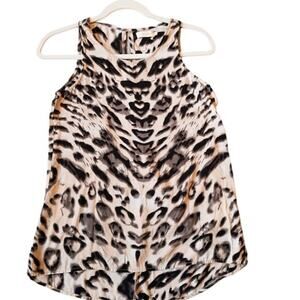 qed london leopard print tank top | sz 6 (EU 36 UK 8) pink